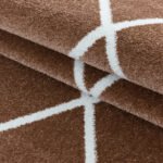Kurzflor Teppich, Chevron-Design, Farbe Kupfer, Teppich für Wohnzimmer, Rücken aus Jute, Größe: 80 x 250 cm - Afbeelding 4