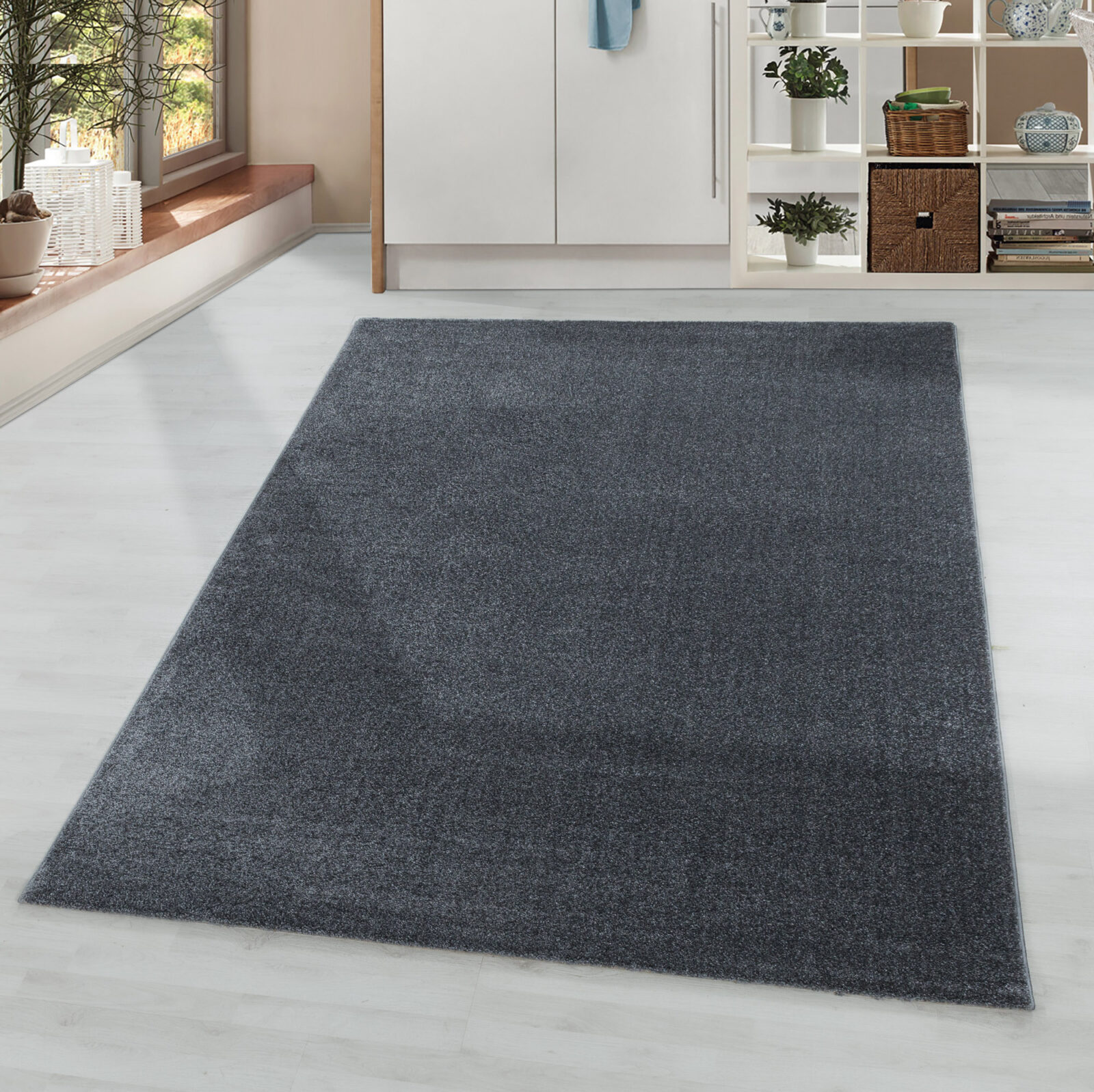 Rio Kortpolig vloerkleed Effen – Grijs (4600)