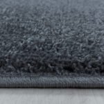 Kurzflor Teppich,  Unicolor - Einfarbig, Farbe Grau, Teppich für Wohnzimmer, Rücken aus Jute, Größe: 80 x 150 cm - Afbeelding 4