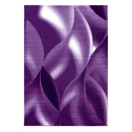 Plus Kortpolig vloerkleed Abstracte golven – Paars (8008)