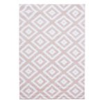 Kurzflor Teppich,  Geometrisch Design, Farbe Pink, Teppich für Wohnzimmer, Rücken aus Jute, Größe: 200 cm x 290 cm