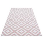 Kurzflor Teppich,  Geometrisch Design, Farbe Pink, Teppich für Wohnzimmer, Rücken aus Jute, Größe: 200 cm x 290 cm - Afbeelding 3