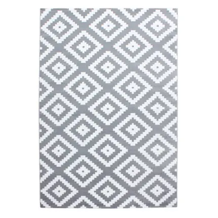 Plus Kortpolig vloerkleed Geometrisch – Grijs (8005)