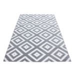 Kurzflor Teppich,  Geometrisch Design, Farbe Grau, Teppich für Wohnzimmer, Rücken aus Jute, Größe: 280 x 370 cm - Afbeelding 3