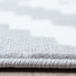 Kurzflor Teppich,  Geometrisch Design, Farbe Grau, Teppich für Wohnzimmer, Rücken aus Jute, Größe: 280 x 370 cm - Afbeelding 4