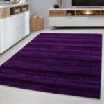 Kurzflor Teppich,  Unicolor - Einfarbig, Farbe Violett, Teppich für Wohnzimmer, Rücken aus Jute, Größe: 120 cm x 170 cm - Afbeelding 2