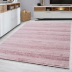 Kurzflor Teppich,  Unicolor - Einfarbig, Farbe Pink, Teppich für Wohnzimmer, Rücken aus Jute, Größe: 200 cm x 290 cm - Afbeelding 2