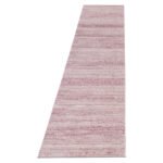 Kurzflor Teppich,  Unicolor - Einfarbig, Farbe Pink, Teppich für Wohnzimmer, Rücken aus Jute, Größe: 80 x 300 cm
