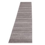 Kurzflor Teppich,  Unicolor - Einfarbig, Farbe Beige, Teppich für Wohnzimmer, Rücken aus Jute, Größe: 80 x 300 cm