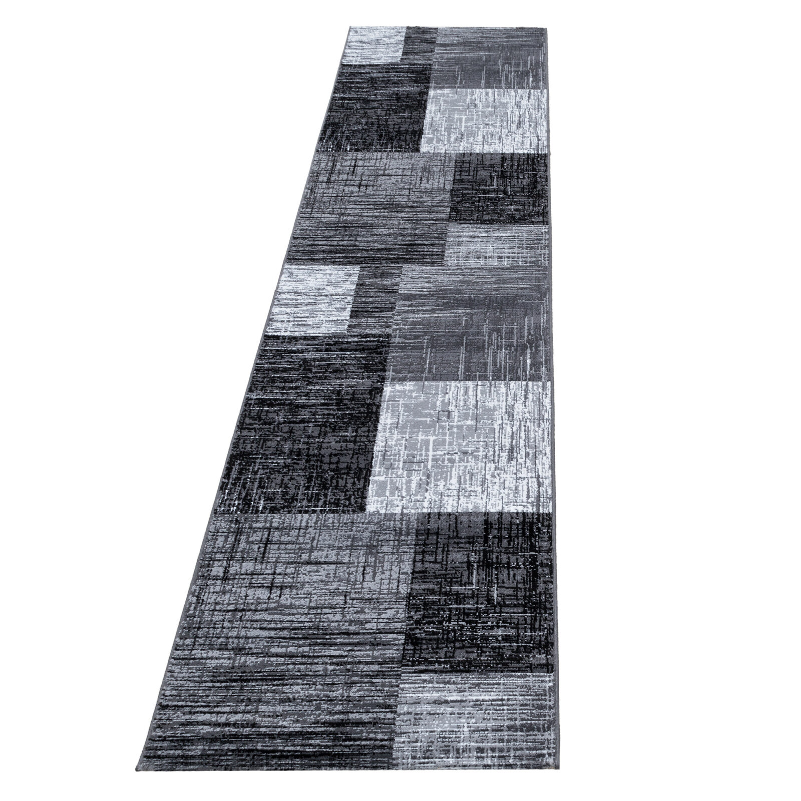 Plus Kortpolig vloerkleed Abstract geruit – Zwart (8001)