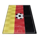 Kinder Teppich, Fußballstadion Deutschland, Farbe Rot, Teppich für Kinderzimmer, Rücken aus Latex, Größe: 80 x 120 cm - Afbeelding 3