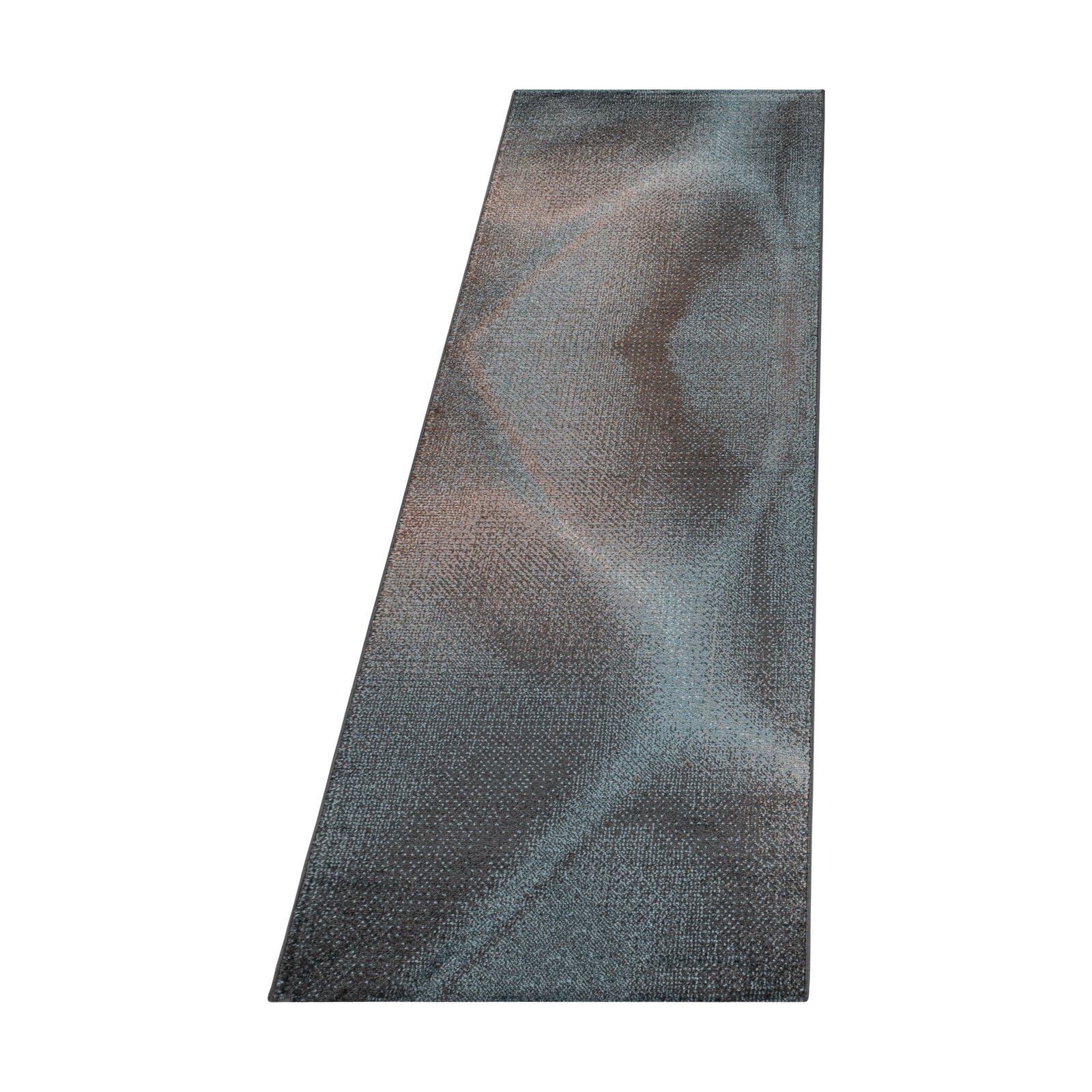 6714 Kurzflor Teppich, Abstrakt Design, Farbe Blau, Teppich für Wohnzimmer, Rücken aus Jute, Größe: 80 x 250 cm - Afbeelding 1
