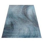 Kurzflor Teppich,  Abstrakt Wellen Design, Farbe Blau, Teppich für Wohnzimmer, Rücken aus Jute, Größe: 120 cm x 170 cm - Afbeelding 3