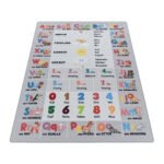 Kinder Teppich,  Alphabet - Buchstaben - Zahlen - Tiere, Farbe Grau, Teppich für Kinderzimmer, Rücken aus Latex, Größe: 160 cm x 230 cm - Afbeelding 3