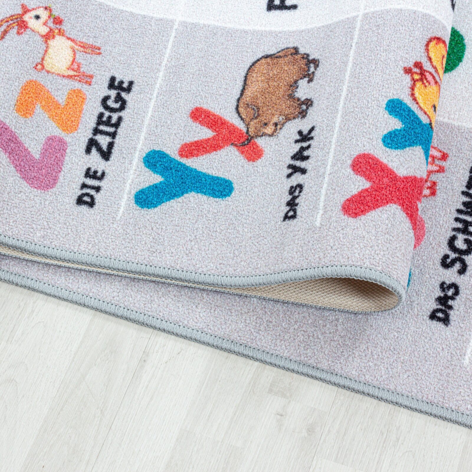 Play Kindervloerkleed Letters, cijfers en dieren – Grijs (2904)