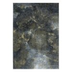 Kurzflor Teppich,  Ombre Design, Farbe Gelb, Teppich für Wohnzimmer, Rücken aus Jute, Größe: 80 x 150 cm