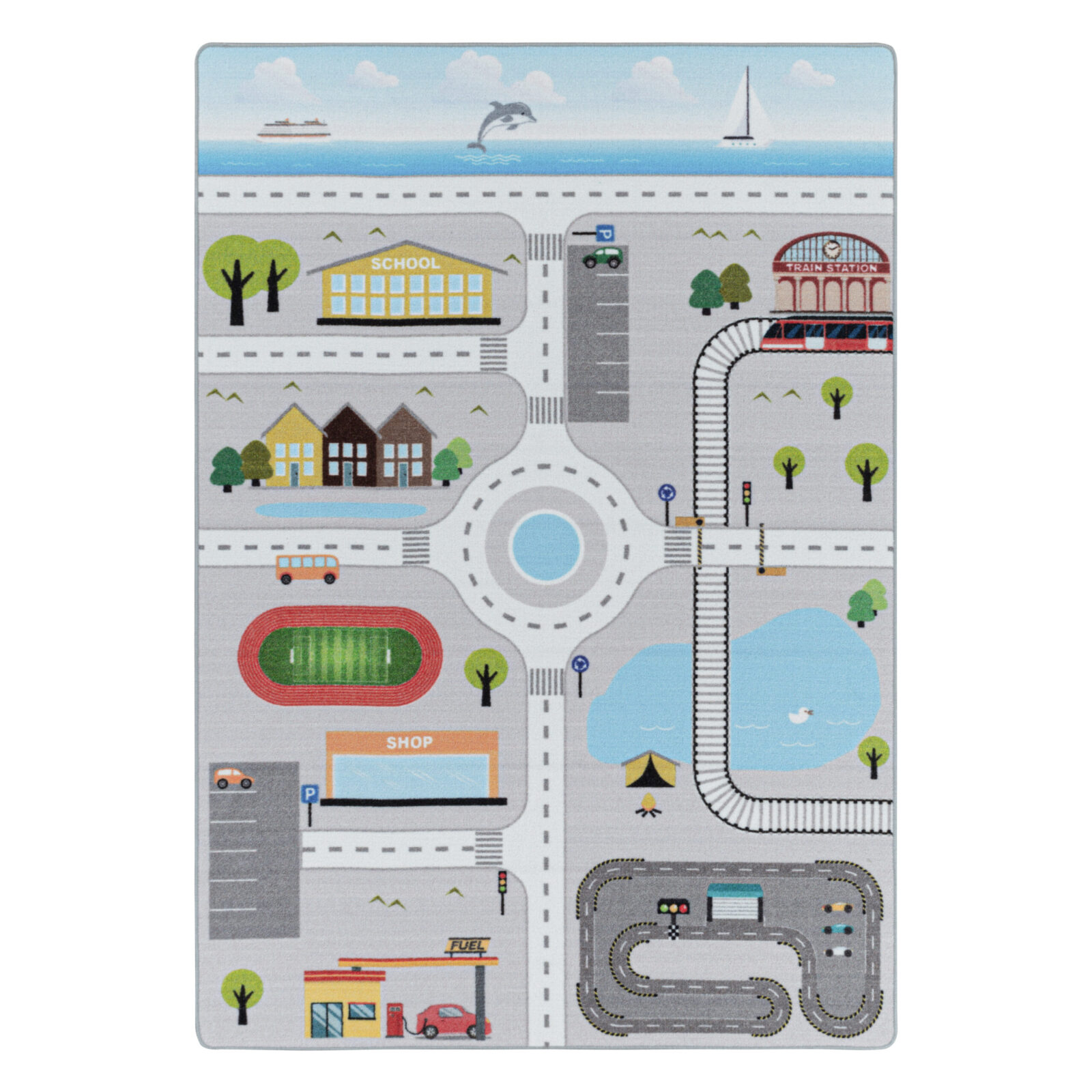 Play Kindervloerkleed Speelstraat – Grijs (2902)