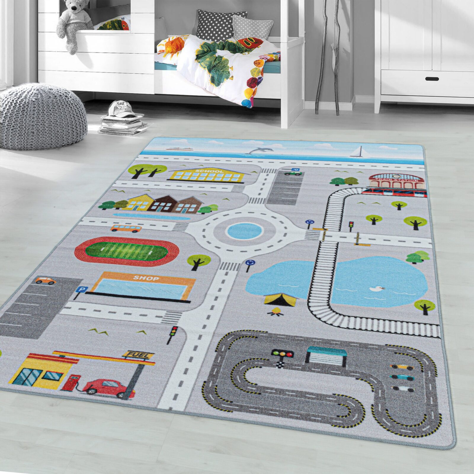 Play Kindervloerkleed Speelstraat – Grijs (2902)
