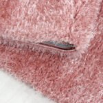 Hochflor Teppich,  Unicolor - Einfarbig, Farbe Rosa, Teppich für Wohnzimmer, Rücken aus Jute, Größe: 120 cm Rund - Afbeelding 3