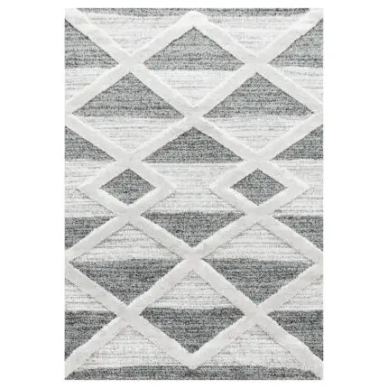 Pisa Hoogpolig vloerkleed Geometrisch – Grijs (4709)
