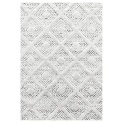Pisa Hoogpolig vloerkleed Geometrisch – Grijs (4707)