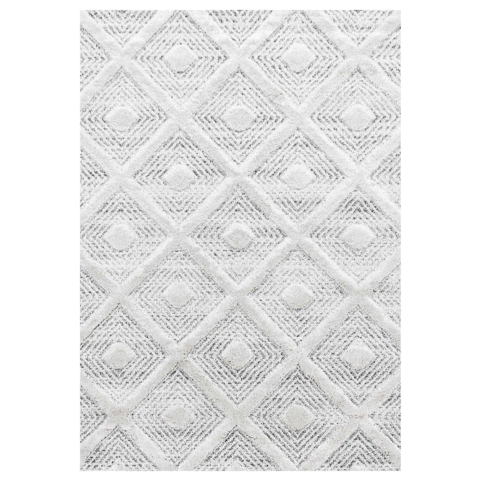 Pisa Hoogpolig vloerkleed Geometrisch – Grijs (4707)
