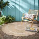 COMILLA Buitentapijt 160 x 160 cm Beige - Afbeelding 2