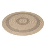 Outdoor Teppich,  Vintage Design, Farbe Schwarz, Teppich für Terasse-Balkon-Küche, Rücken aus Polypropylen, Größe: 200 cm Rund - Afbeelding 3