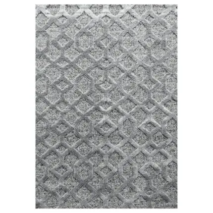 Pisa Hoogpolig vloerkleed Geometrisch – Grijs (4702)