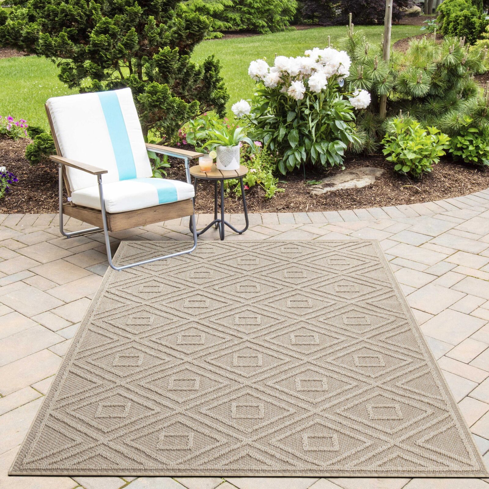 Patara Buitenkleed Ruitmotief – Beige (4956)