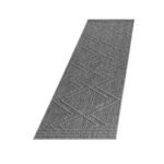 Outdoor Teppich,  Boho design, Farbe Grau, Teppich für Terasse-Balkon-Küche, Rücken aus Polypropylen, Größe: 80 x 250 cm