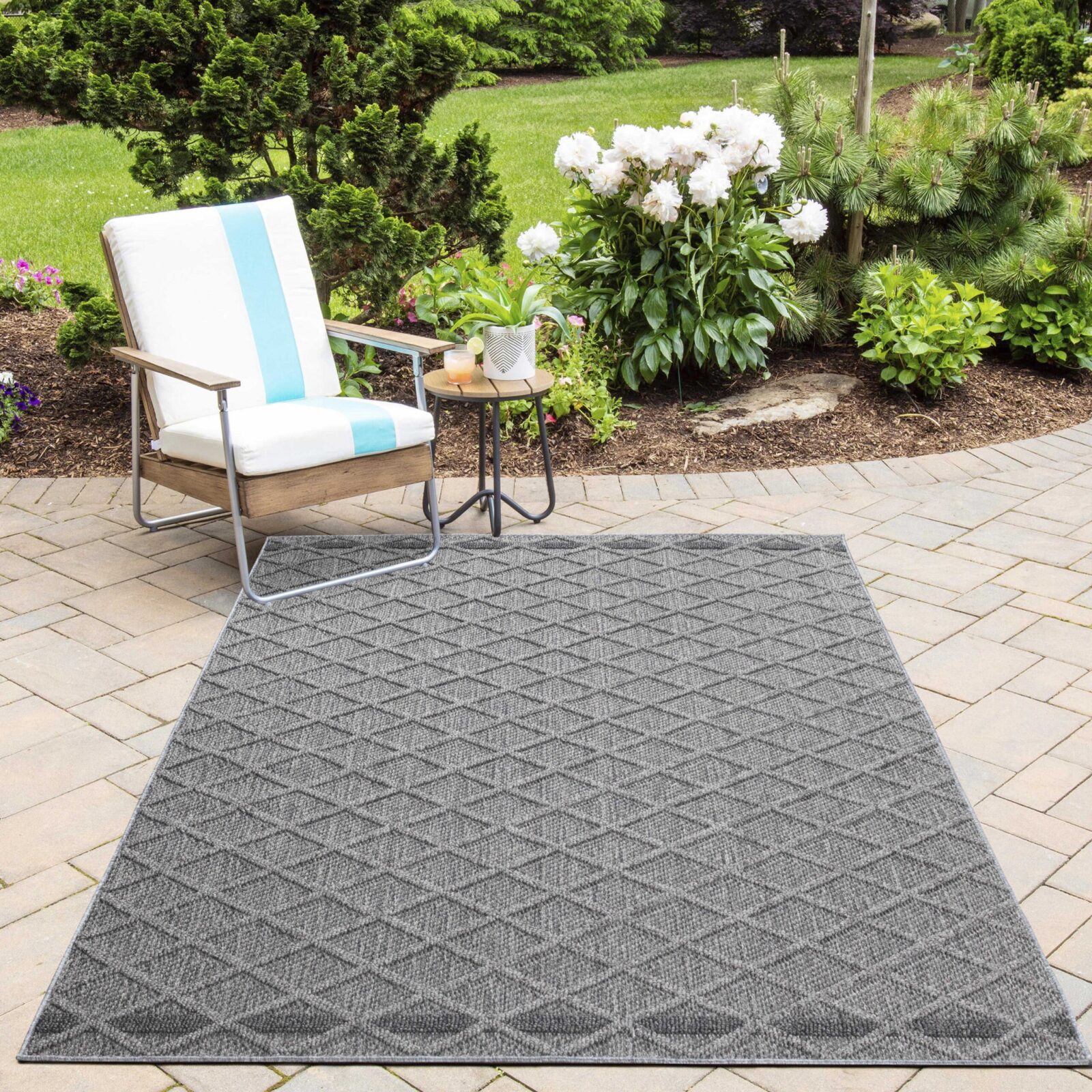 Patara Buitenkleed Ruitmotief – Grijs (4953)