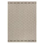Outdoor Teppich,  Rauten Design, Farbe Beige, Teppich für Terasse-Balkon-Küche, Rücken aus Polypropylen, Größe: 80 x 150 cm