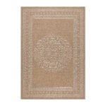 Outdoor Teppich,  Vintage Design, Farbe Beige, Teppich für Terasse-Balkon-Küche, Rücken aus Polypropylen, Größe: 120 cm x 170 cm