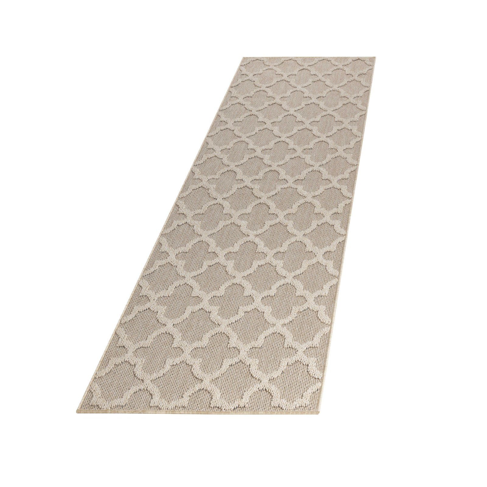 7195 Outdoor Teppich, Skandinavisches Design, Farbe Beige, Teppich für Terasse-Balkon-Küche, Rücken aus Polypropylen, Größe: 80 x 250 cm - Afbeelding 1
