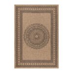 Outdoor Teppich,  Vintage Design, Farbe Schwarz, Teppich für Terasse-Balkon-Küche, Rücken aus Polypropylen, Größe: 240 x 340 cm