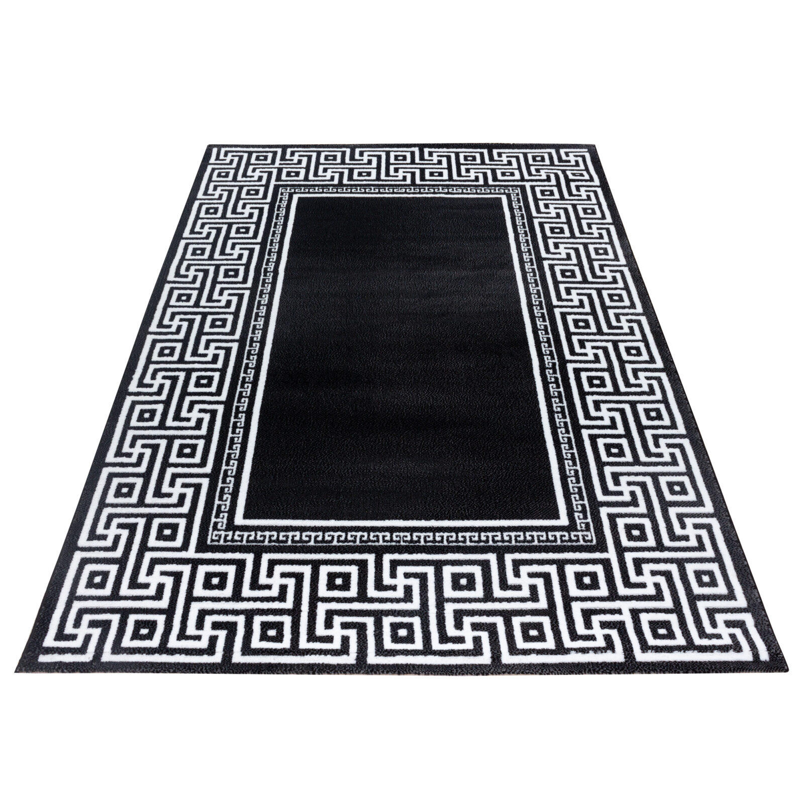 Parma Kortpolig vloerkleed Meander – Zwart (9340)