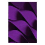Kurzflor Teppich,  Abstrakt Wellen Design, Farbe Violett, Teppich für Wohnzimmer, Rücken aus Jute, Größe: 200 cm x 290 cm