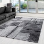 Kurzflor Teppich, 3D-Holzdesign, Farbe Schwarz, Teppich für Wohnzimmer, Rücken aus Jute, Größe: 140 x 200 cm - Afbeelding 2