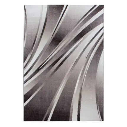 Parma Kortpolig vloerkleed Abstracte golven – Bruin (9210)