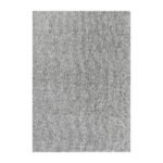 Kurzflor Teppich,  Unicolor - Einfarbig, Farbe Hellgrau, Teppich für Wohnzimmer, Rücken aus Filz, Größe: 80 x 150 cm