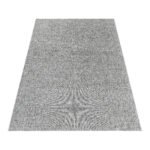 Kurzflor Teppich,  Unicolor - Einfarbig, Farbe Hellgrau, Teppich für Wohnzimmer, Rücken aus Filz, Größe: 80 x 150 cm - Afbeelding 3