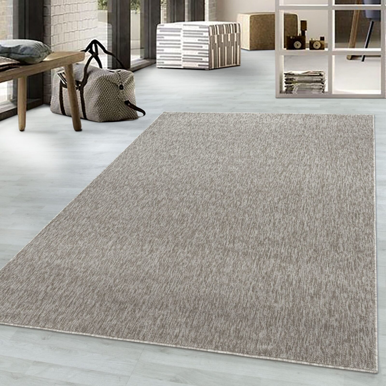 Nizza Kortpolig vloerkleed Effen – Beige (1800)
