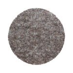 Hochflor Teppich,  Meliert Design, Farbe Beige, Teppich für Wohnzimmer, Rücken aus Jute, Größe: 160 cm Rund