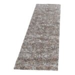 Hochflor Teppich,  Meliert Design, Farbe Beige, Teppich für Wohnzimmer, Rücken aus Jute, Größe: 80 x 250 cm