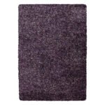 Hochflor Teppich, Meliert Design, Farbe Violett, Teppich für Wohnzimmer, Rücken aus Jute, Größe: 60 x 110 cm