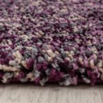 Hochflor Teppich, Meliert Design, Farbe Violett, Teppich für Wohnzimmer, Rücken aus Jute, Größe: 60 x 110 cm - Afbeelding 4