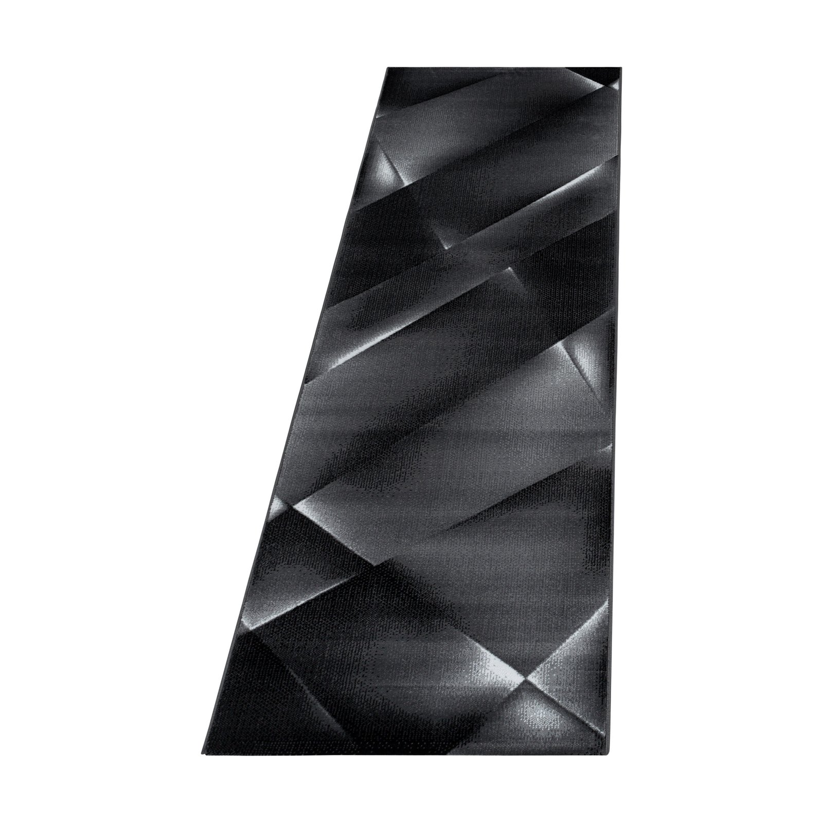 7571 Kurzflor Teppich, Abstrakt Design, Farbe Schwarz, Teppich für Wohnzimmer, Rücken aus Jute, Größe: 80 x 250 cm - Afbeelding 1