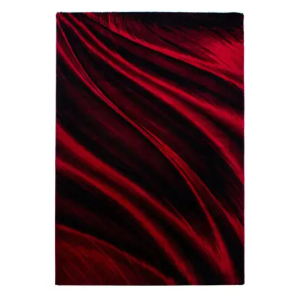 Miami Kortpolig vloerkleed Abstracte golven – Rood (6630)