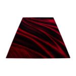 Kurzflor Teppich,  Abstrakt Wellen Design, Farbe Rot, Teppich für Wohnzimmer, Rücken aus Jute, Größe: 240 x 340 cm - Afbeelding 3